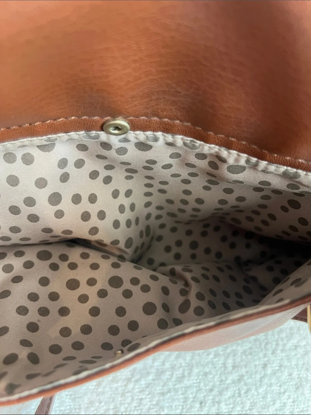 Relic Cognac Brown Pebbled Leather Flap Crossbody Bag